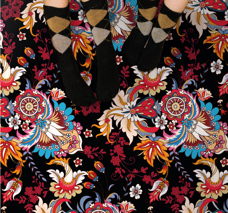 Tapete vinílico de mandala inspiração botânica - TenStickers