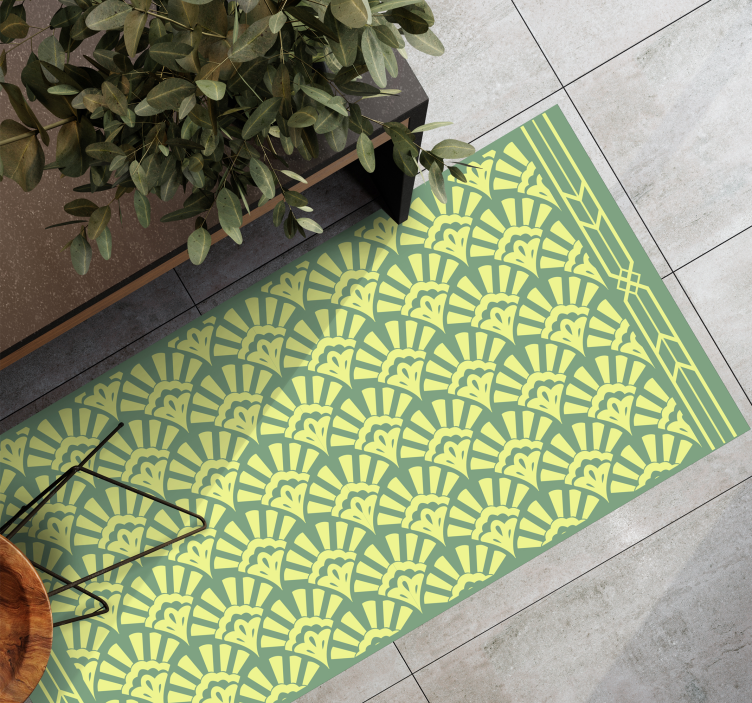 Tapete vinílico azulejos floral sunburst - TenStickers