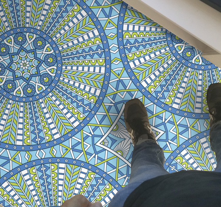 Tapete vinílico de mandala padrões geométricos elegantes - TenStickers