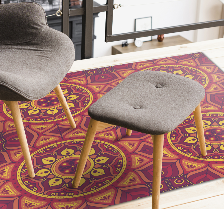 Tapete vinílico de mandala simetria inspirada em mandala - TenStickers