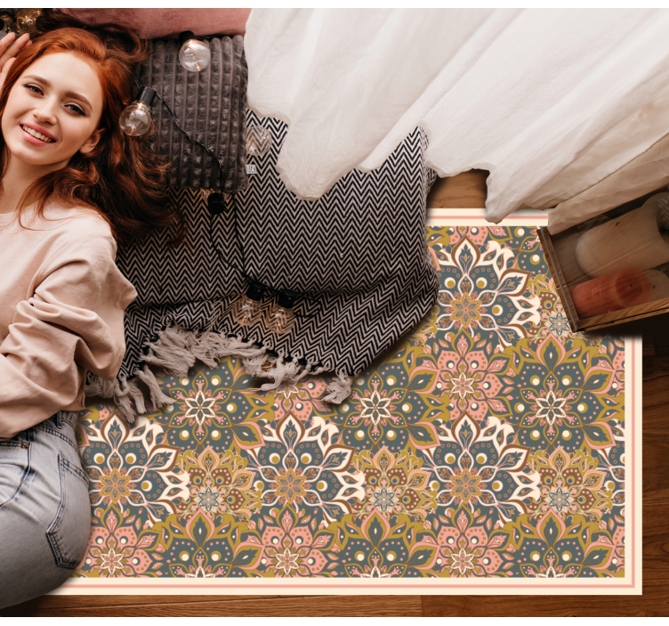 Tapete vinílico de mandala sofisticação do emblema botânico - TenStickers