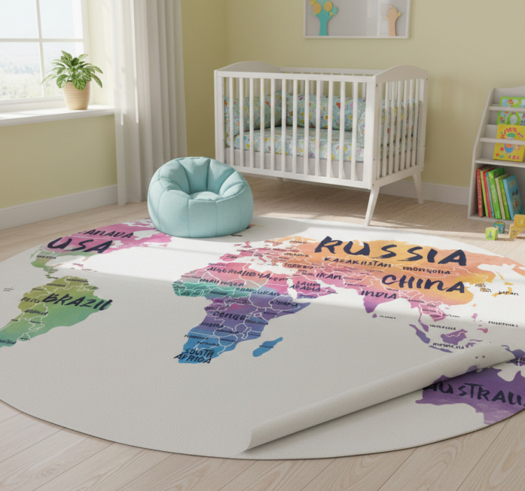 Tapete vinílico de mapa mundial adesivo de parede - TenStickers