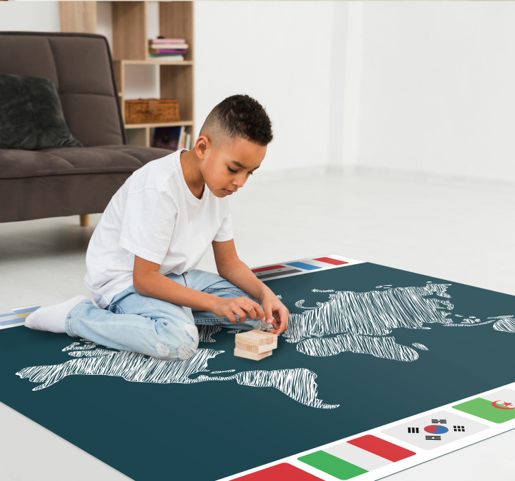 Tapete vinílico de mapa mundial arte do mapa global - TenStickers