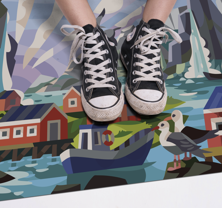 Tapete vinílico natureza costa norueguesa - TenStickers