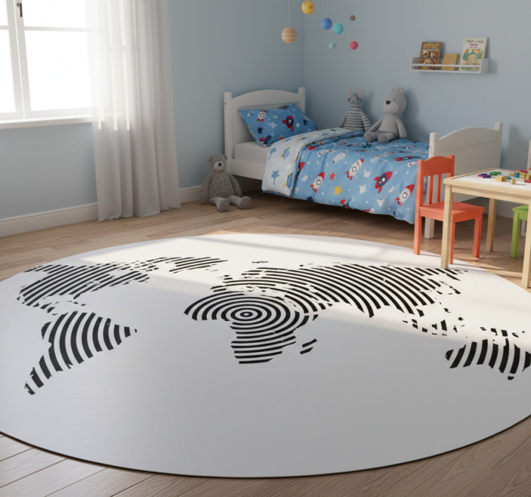 Tapete vinílico de mapa mundial com textura concêntrica - TenStickers