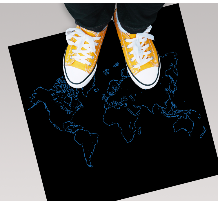 Tapete vinílico de mapa mundial contorno do mapa mundial - TenStickers