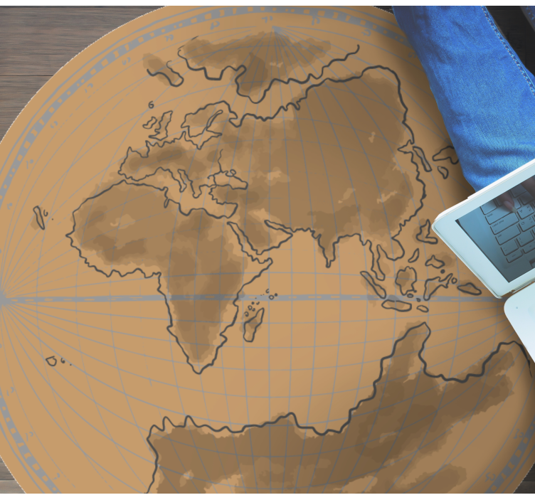 Tapete vinílico de mapa mundial contorno global - TenStickers