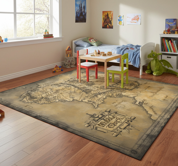 Tapete vinílico de mapa mundial decorativo da terra média - TenStickers