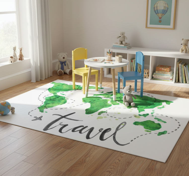 Tapete vinílico de mapa mundial decorativo de viagem - TenStickers