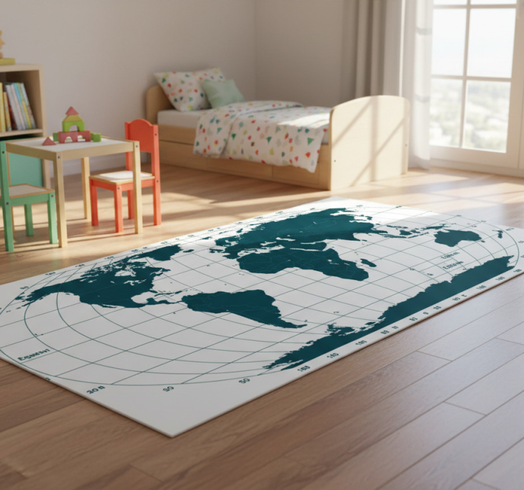 Tapete vinílico de mapa mundial decorativo horizontal - TenStickers