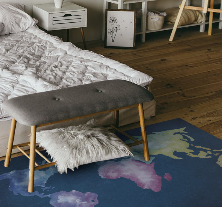 Tapete vinílico de mapa mundial em aquarela - TenStickers