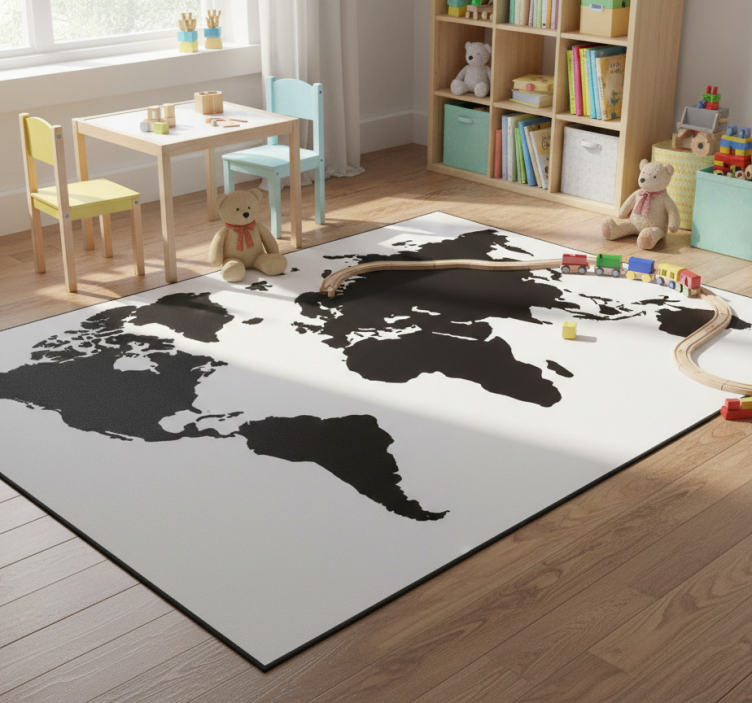 Tapete vinílico de mapa mundial em uma cor - TenStickers