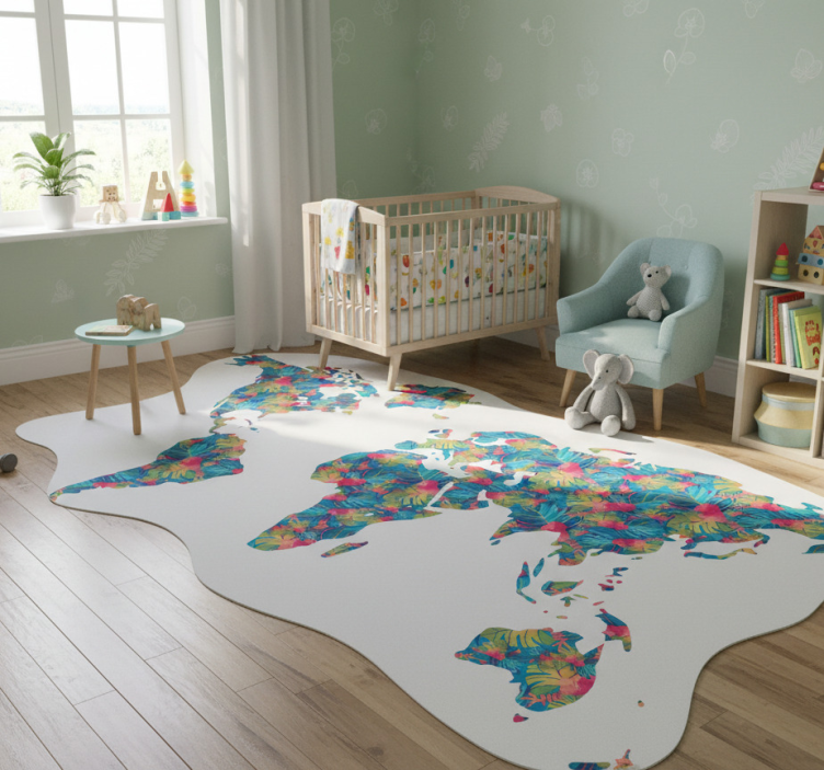 Tapete vinílico de mapa mundial estampa selva - TenStickers