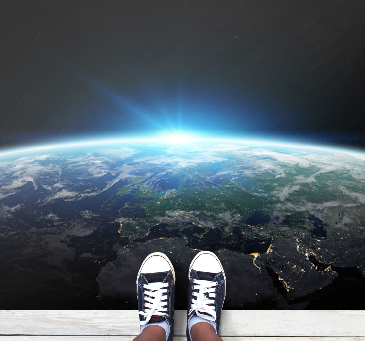 Tapete vinílico juvenil horizonte brilhante da terra - TenStickers