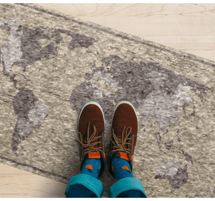 Tapete vinílico de mapa mundial ilustração de mapa global - TenStickers