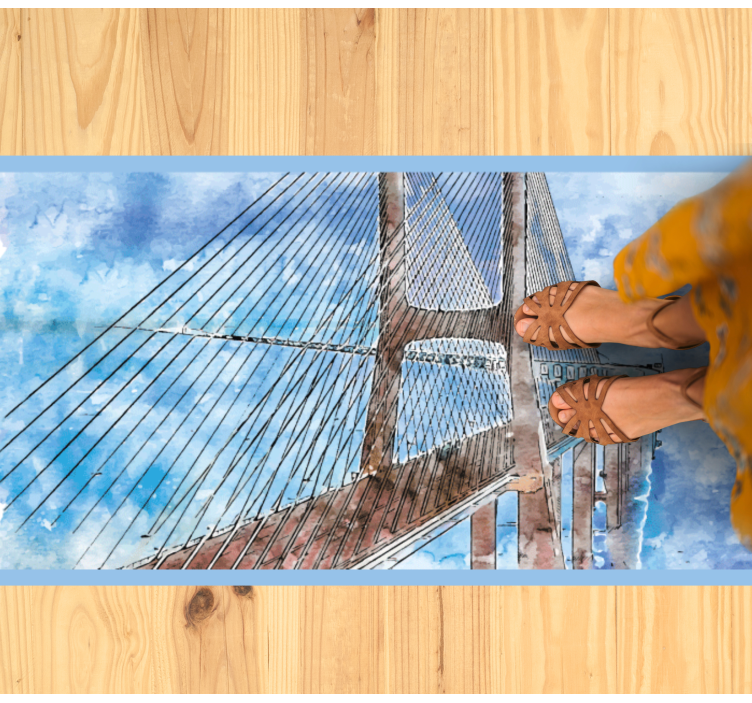 Tapete vinílico sala de estar ilustração de ponte - TenStickers