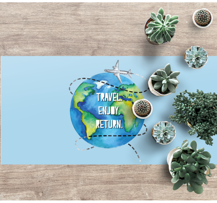 Tapete vinílico de mapa mundial viagem delícia volte - TenStickers