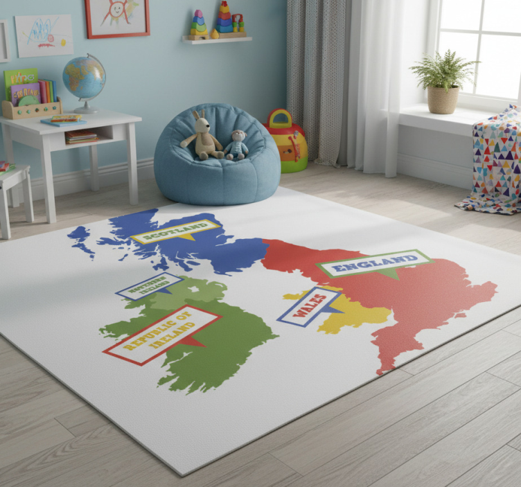 Tapete vinílico de mapa mundial mapa educativo uk - TenStickers