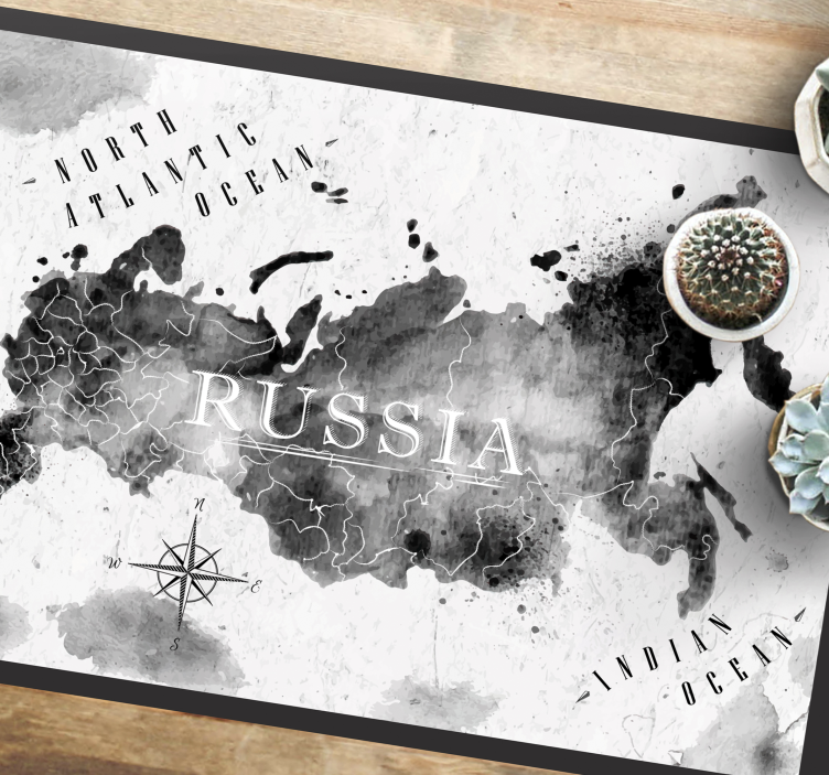 Tapete vinílico de mapa mundial mapa mundial monocromático - TenStickers