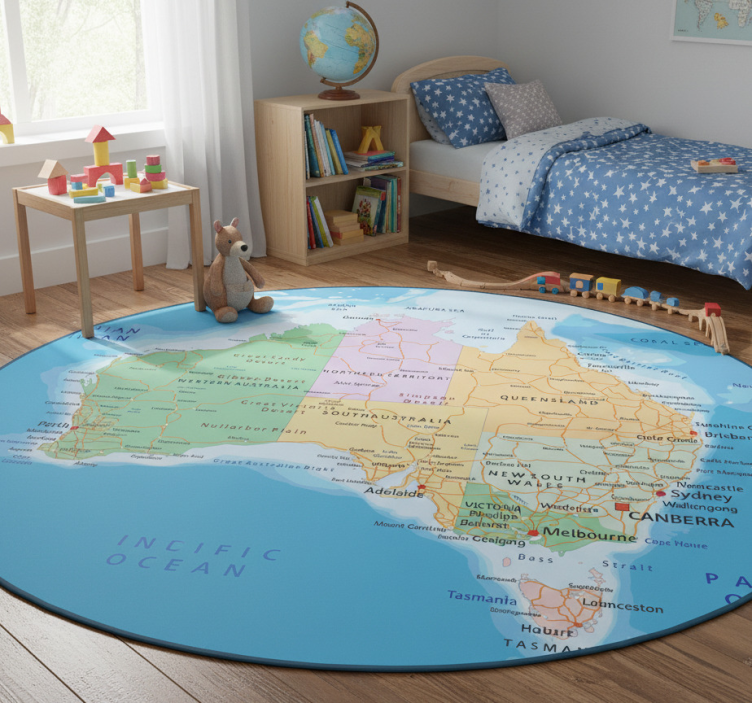 Tapete vinílico de mapa mundial mapa político da austrália - TenStickers