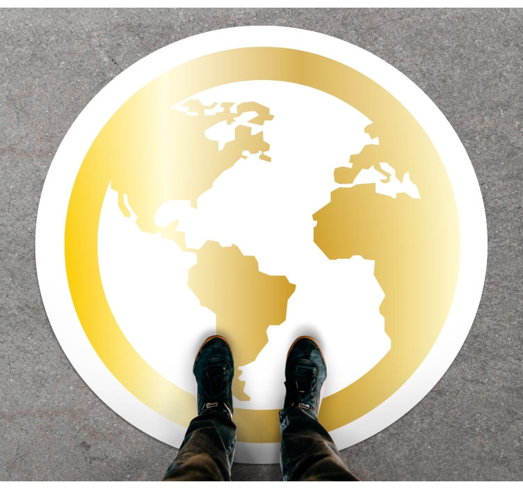 Tapete vinílico de mapa mundial motivo do globo de ouro - TenStickers