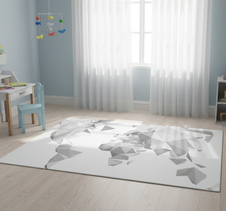 Tapete vinílico de mapa mundial origami - TenStickers