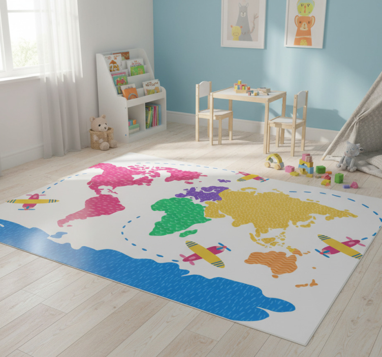 Tapete vinílico de mapa mundial para viagens - TenStickers