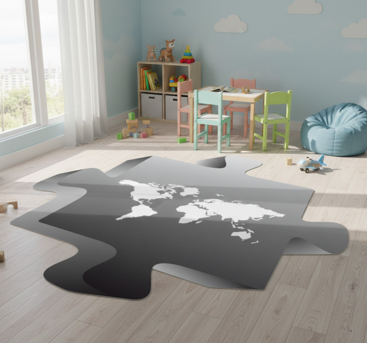 Tapete vinílico de mapa mundial quebra-cabeça - TenStickers