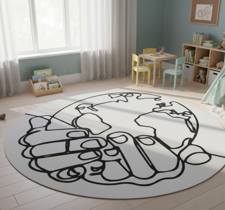 Tapete vinílico de mapa mundial terra minimalista - TenStickers