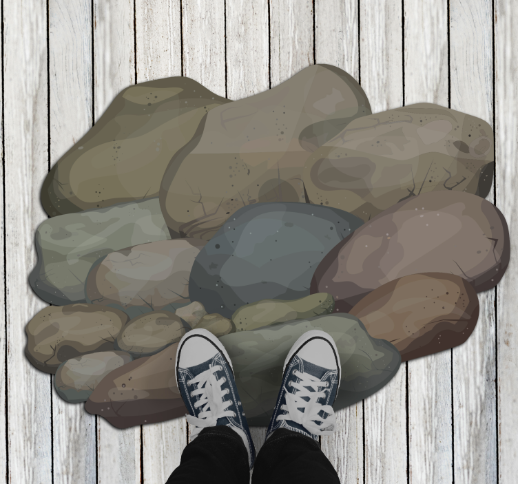 Tapete vinílico de pedras ilustração de seixo - TenStickers