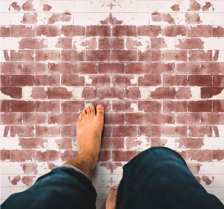 Tapete vinílico de pedras motivo de tijolo rústico - TenStickers