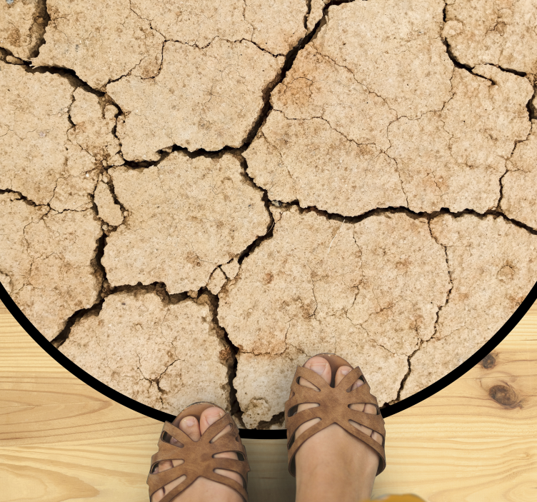 Tapete vinílico outras texturas padrão de terra rachada - TenStickers