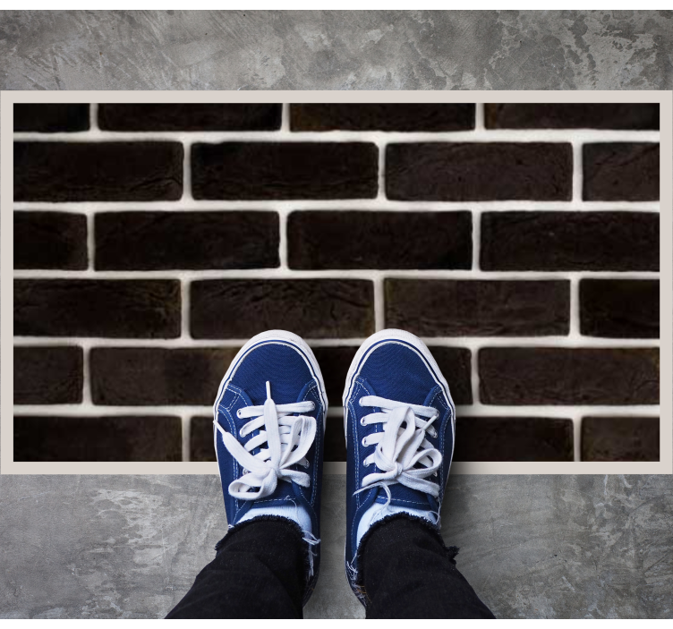 Tapete vinílico de pedras padrão de tijolo preto - TenStickers