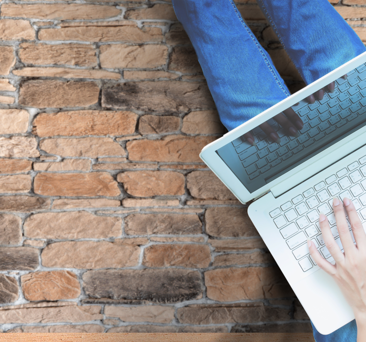 Tapete vinílico de pedras padrão de tijolo realista - TenStickers