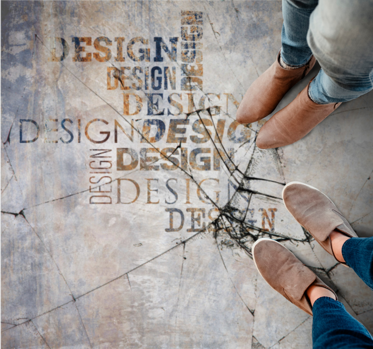 Tapete vinílico de pedras tipografia de pedra rachada - TenStickers