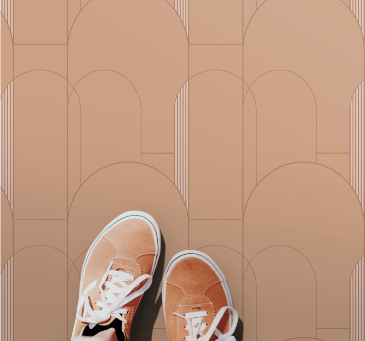 Tapete vinílico às risca superfície de padrão de arco - TenStickers