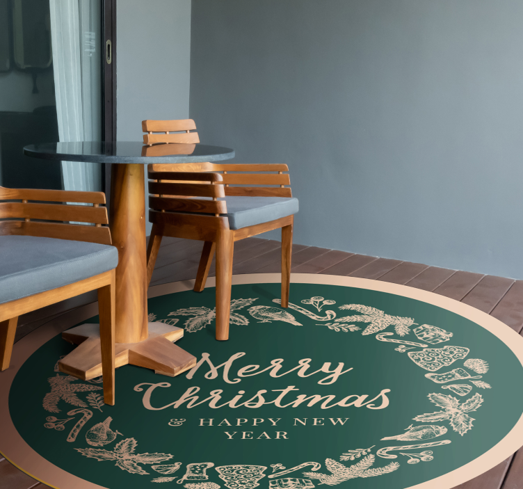 Tapete vinílico do Natal círculo de saudações festivas - TenStickers