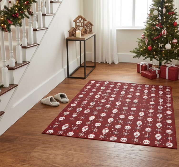 Tapete vinílico do natal com bolas de natal - TenStickers