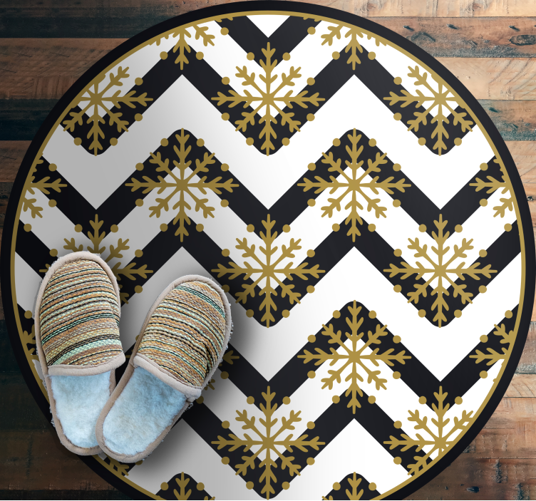 Tapete vinílico do natal com padrão de flocos em chevron - TenStickers