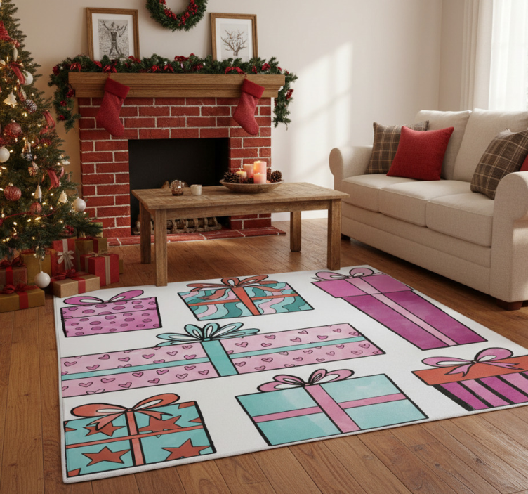 Tapete vinílico do natal conjunto de presente - TenStickers