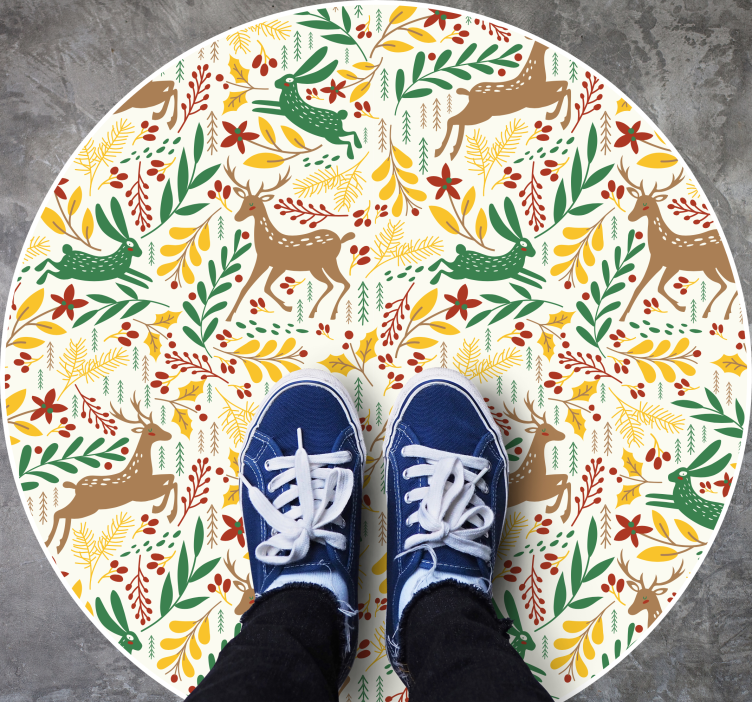 Tapete vinílico do Natal motivo inspirado na natureza - TenStickers