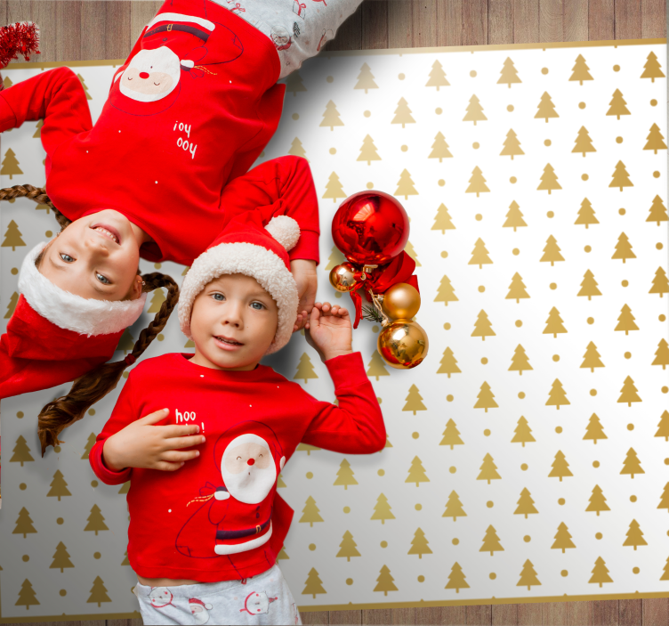 Tapete vinil do Natal padrão de árvore festiva - TenStickers