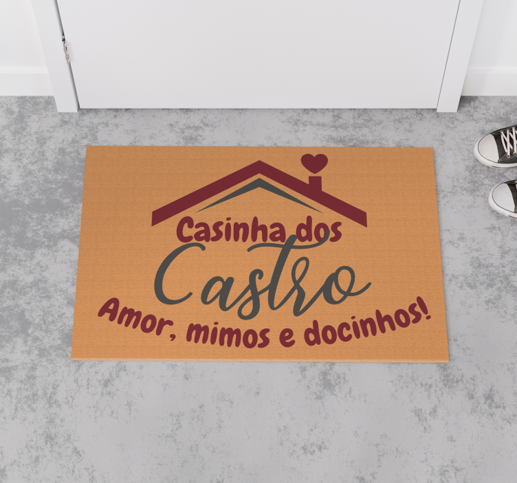 Tapete vinílico entrada bem-vindo casa com nome - TenStickers