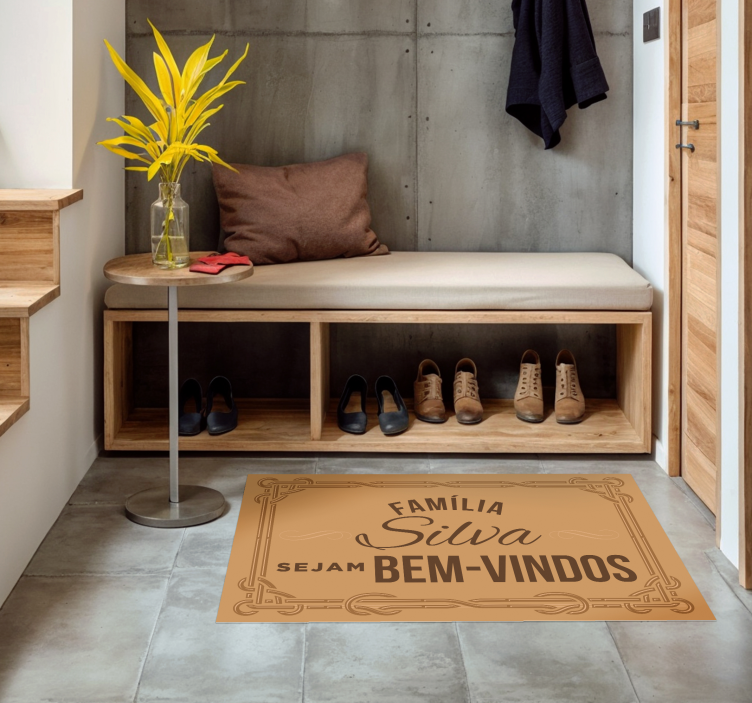 Tapete vinílico entrada família bem-vinda  - TenStickers