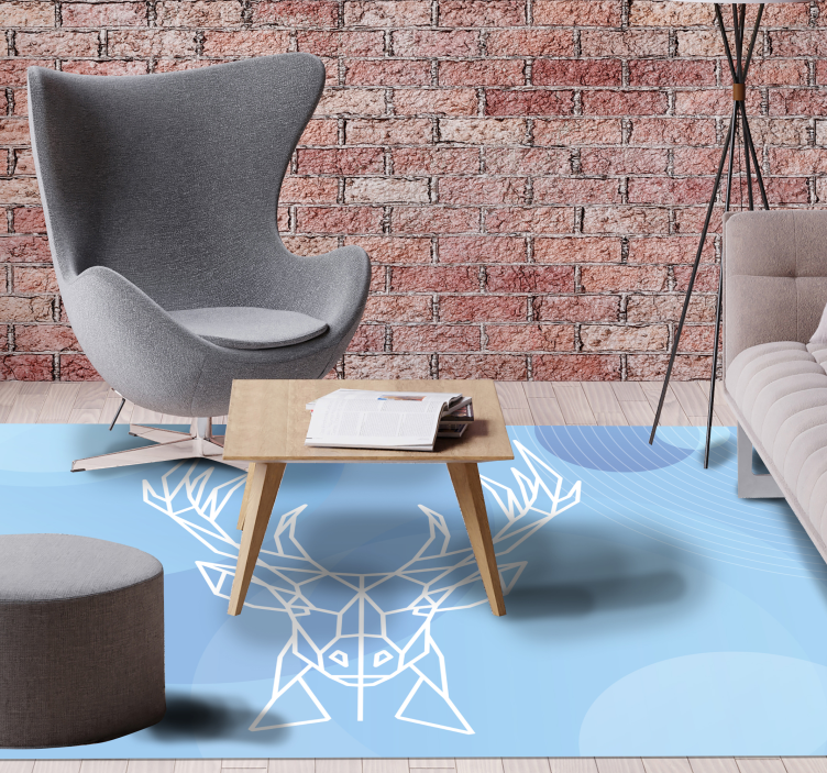 Tapete vinílico de animais cabeça de veado geométrica - TenStickers