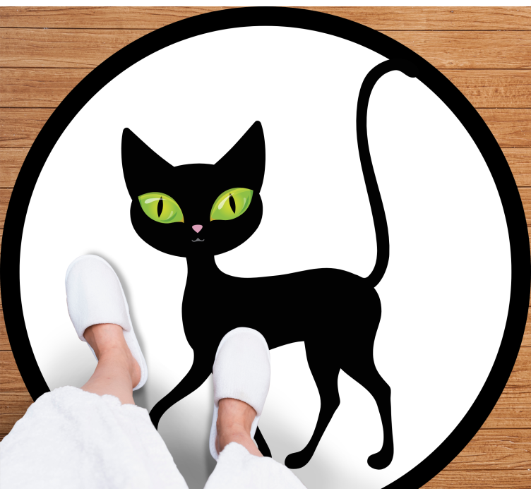 Tapete vinílico de animais gato preto encantador - TenStickers