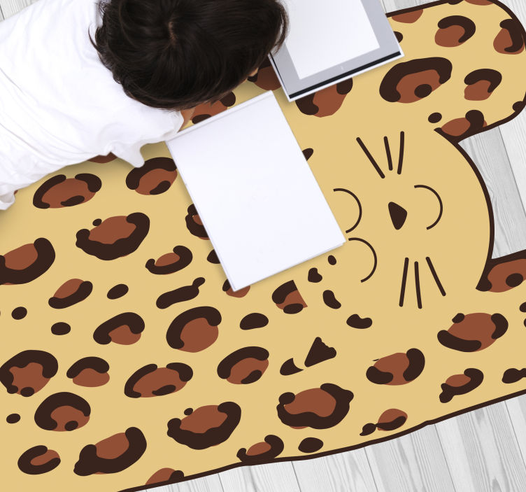 Tapete vinílico estampa de animal leopardo feliz - TenStickers