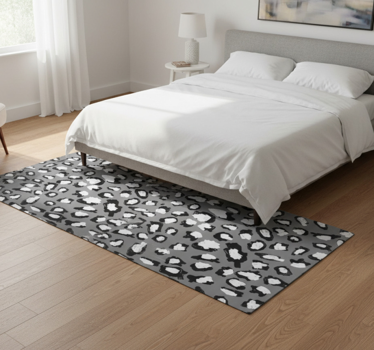 Tapete vinílico estampa de animal onça cinza e branca - TenStickers