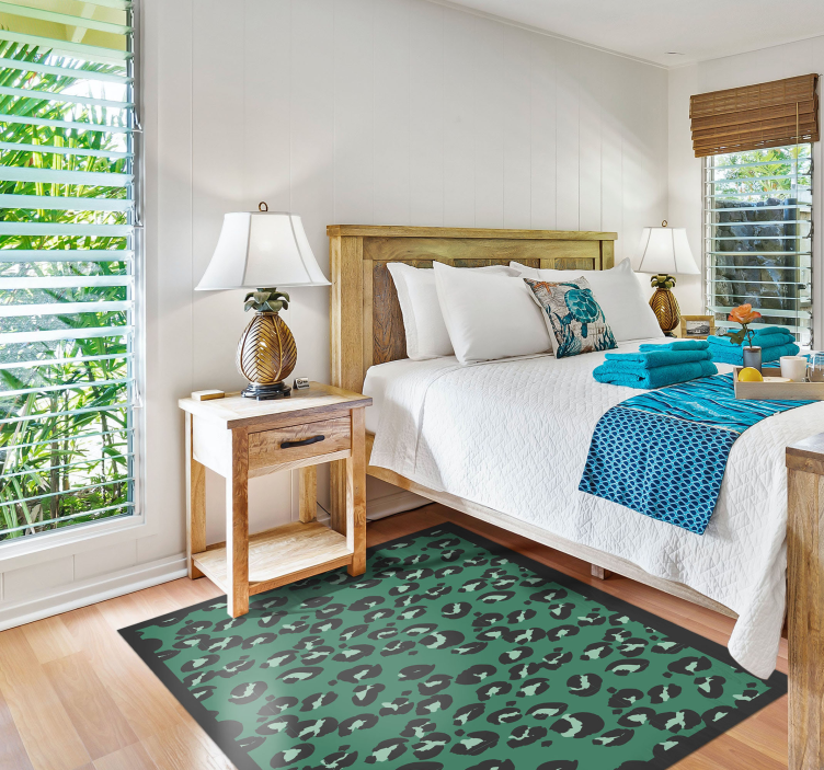 Tapete vinílico estampa de animal padrão de leopardo verde - TenStickers