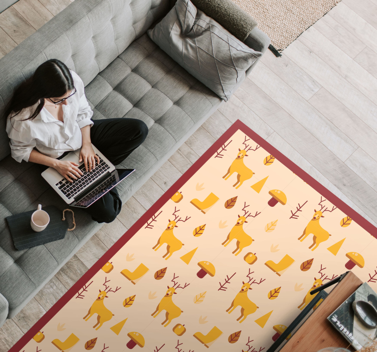 Tapete vinílico de animais veado e folhagem - TenStickers